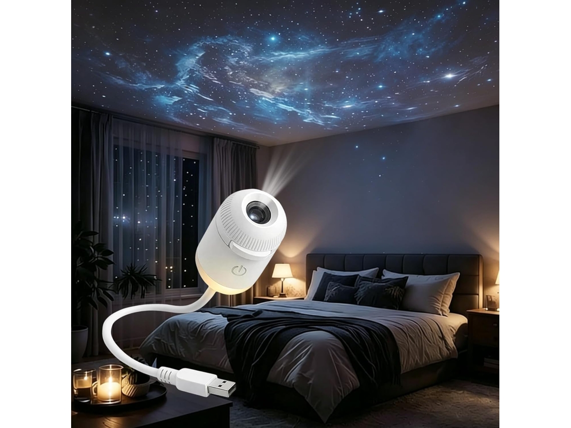 Lâmpada Projetora 2em 1-kajilai Luz Noturna Quarto, Luz Ambiente Usb Com Efeito De Céu Estrelado, Lâmpada Led