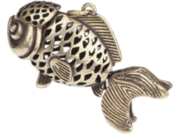 Estatueta Peixe Latão Banhado Ornamento Sólido Elegante Cabeça Cauda Articuladas Decoração Sofisticada Estar GOKOCO