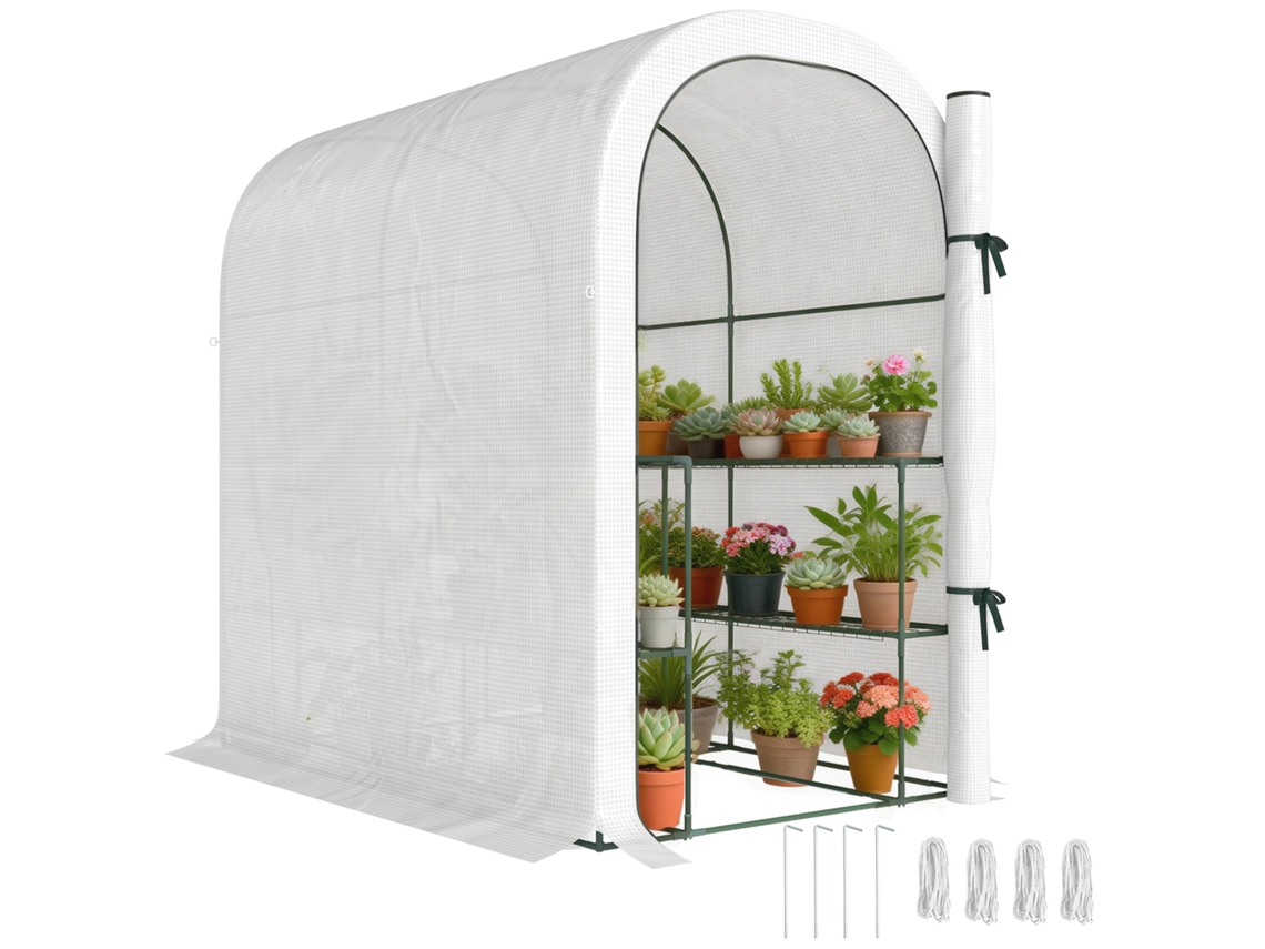 Estufa de Jardim com Prateleiras 123x187x189cm BTFORUS