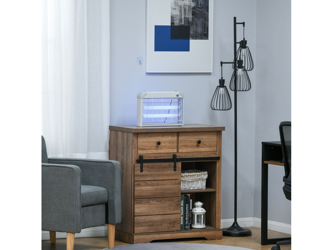 Inseticida Elétrico 20w Para Ambientes Internos E Externos, Com Lâmpada Uv Repelente De Mosquitos, Cobertura De 60m², Nas Cores Cinza E Branco