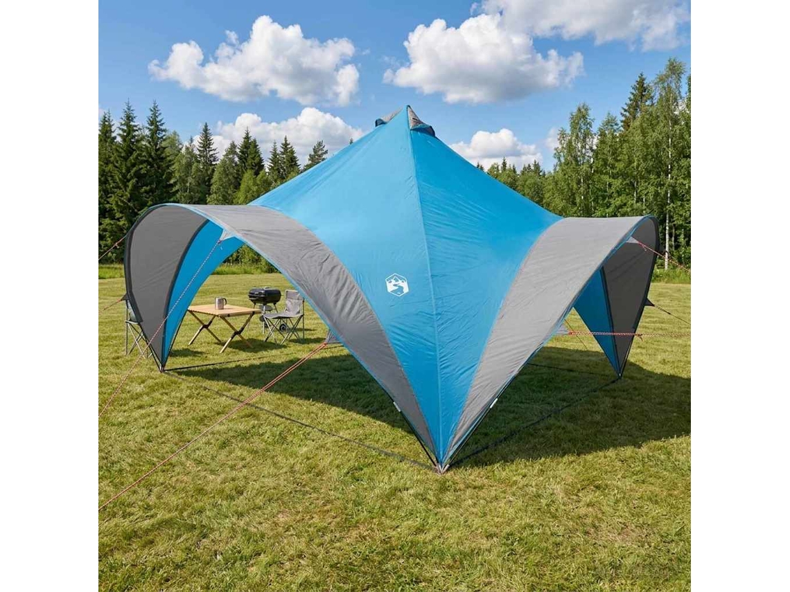 Vidaxl Tenda De Festa Azul 400 X 400 X 320 Cm Poliéster E Aço
