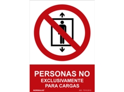 Sinal Proibido NORMALUZ "Pessoas Não, Exclusivamente para Cargas" (Pvc 0.7Mm) 30X40Cm