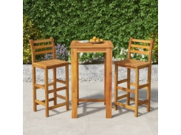 Conjunto De Bar Para Jardim 3 Pcs Madeira De Acácia Maciça Dkd Home Decor