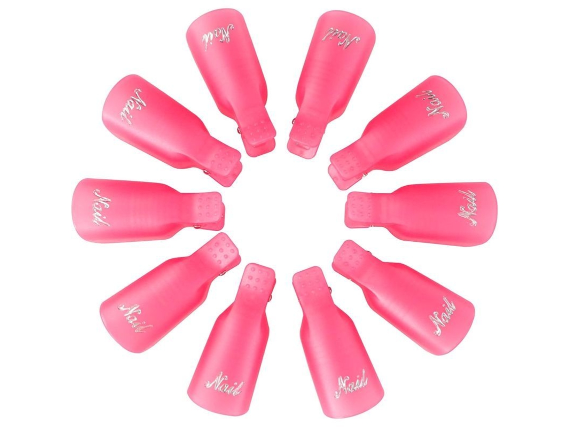 10 Clips para Remoção de Esmalte, Clips de Remoção de Esmalte Uv Gel, Rosa, Reutilizáveis