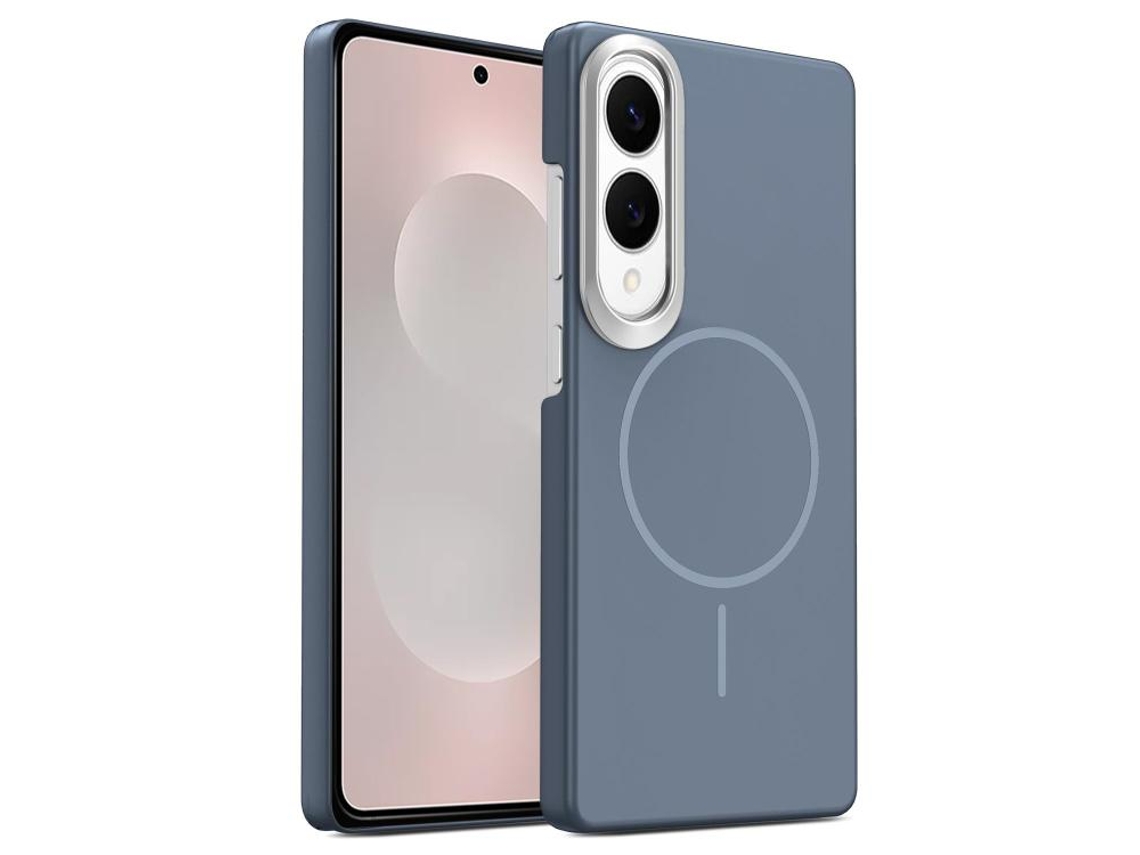 Capa Para Samsung Galaxy S25 Edge 5g Fina Circular Magsafe À Prova De Choque Dourada Em Policarbonato Cinza Carbono
