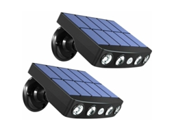 Luminária solar externa Brilvibera com sensor de movimento, à prova d'água, sem fio, para montagem na parede, ideal para jardim (2 unidades)