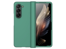 Compre Capa Protetora Para Samsung Galaxy Z Fold6 5g Com Textura De Pele E Proteção De Dobradiça, Verde Escuro