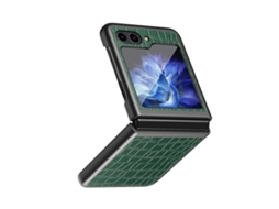 Capa Protetora Dobrável De Couro Com Textura De Crocodilo Para Samsung Galaxy Z Flip5