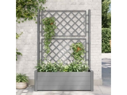 Vidaxl Vaso/floreira De Jardim C/ Treliça 100x43x142 Cm Pp Cinza Pedra