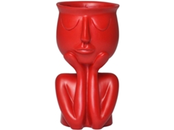 Vaso De Resina Para Suculentas Com Cabeça Decorativa Jardim Casa