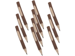 Conjunto de 10 lápis ergonômicos naturais para escrita suave e segura, ideais para desenho e coloração.