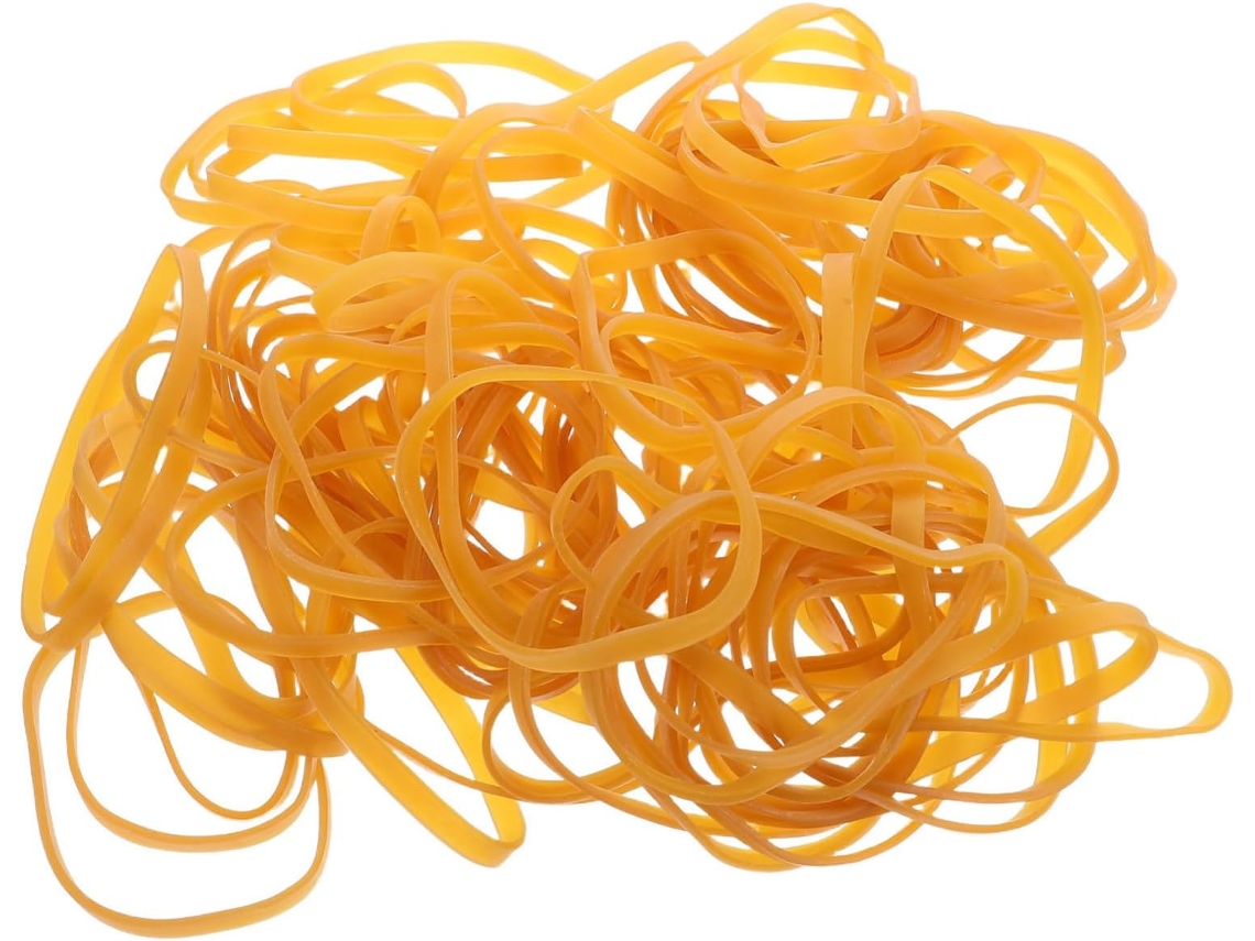 Yardwe 300 Elásticos Amarelos Extra Longos, Alta Elasticidade para Materiais de Escritório, Ideais para