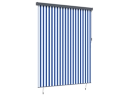 Estores de Rolo Azul e Branco 200 X 250 Cm Tecido e Alumínio MAISON EXCLUSIVE