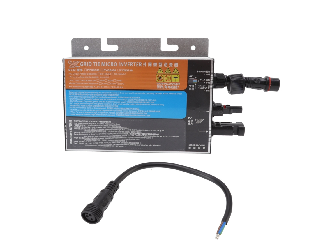 Inversor Fotovoltaico Micro Conectado À Rede (600w De Alta Potência, Grau De Proteção Ip55)