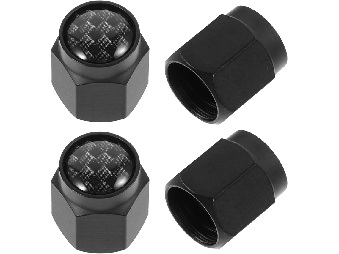 Conjunto De 4 Tampas De Válvulas Em Fibra De Carbono E Metal, Com Proteção Contra Poeira.