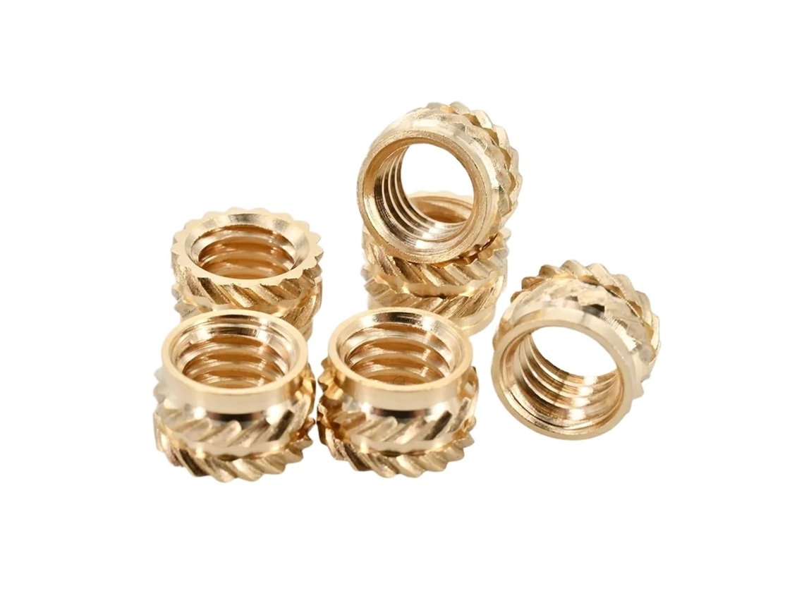 100-300 Peças M2 5 M3 M4 M5 M6 M8 Insertos De Latão Roscados Para Termofixação, Insertos Serrilhados, Porcas De Cobre