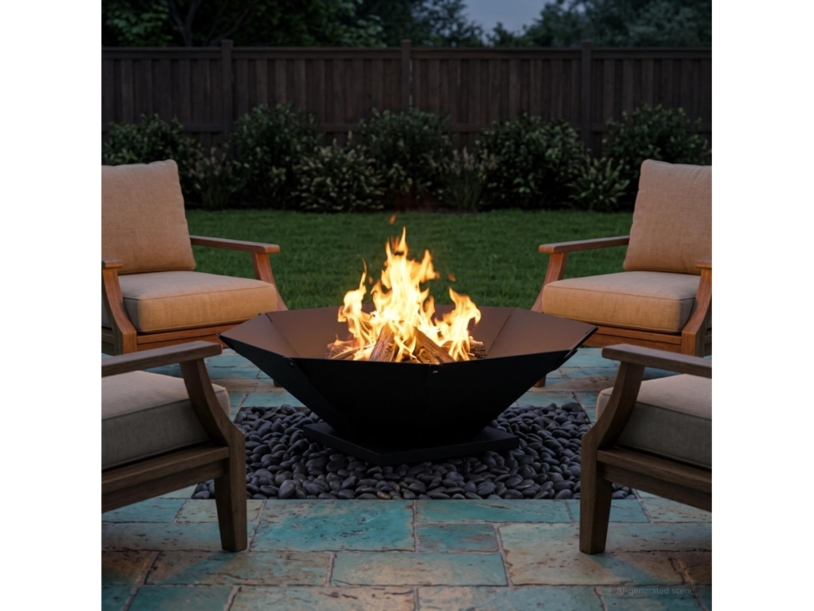 Vidaxl Fire Pit Preto 50 X 50 X 15,5 Cm Aço