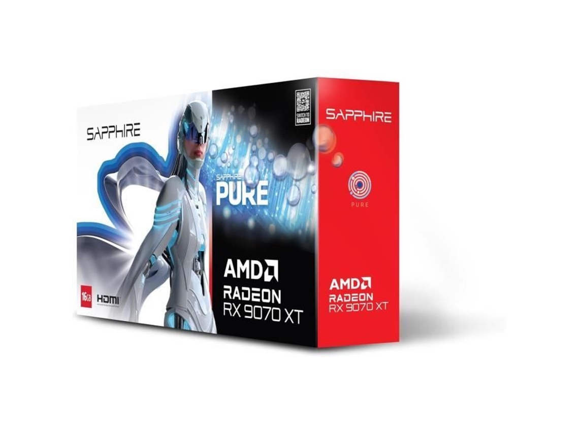 Placa Gráfica Pure Amd Radeon™ Rx 9070 Xt Gaming Oc 16 Gb Dual Hdmi / Dual Dp Sapphire