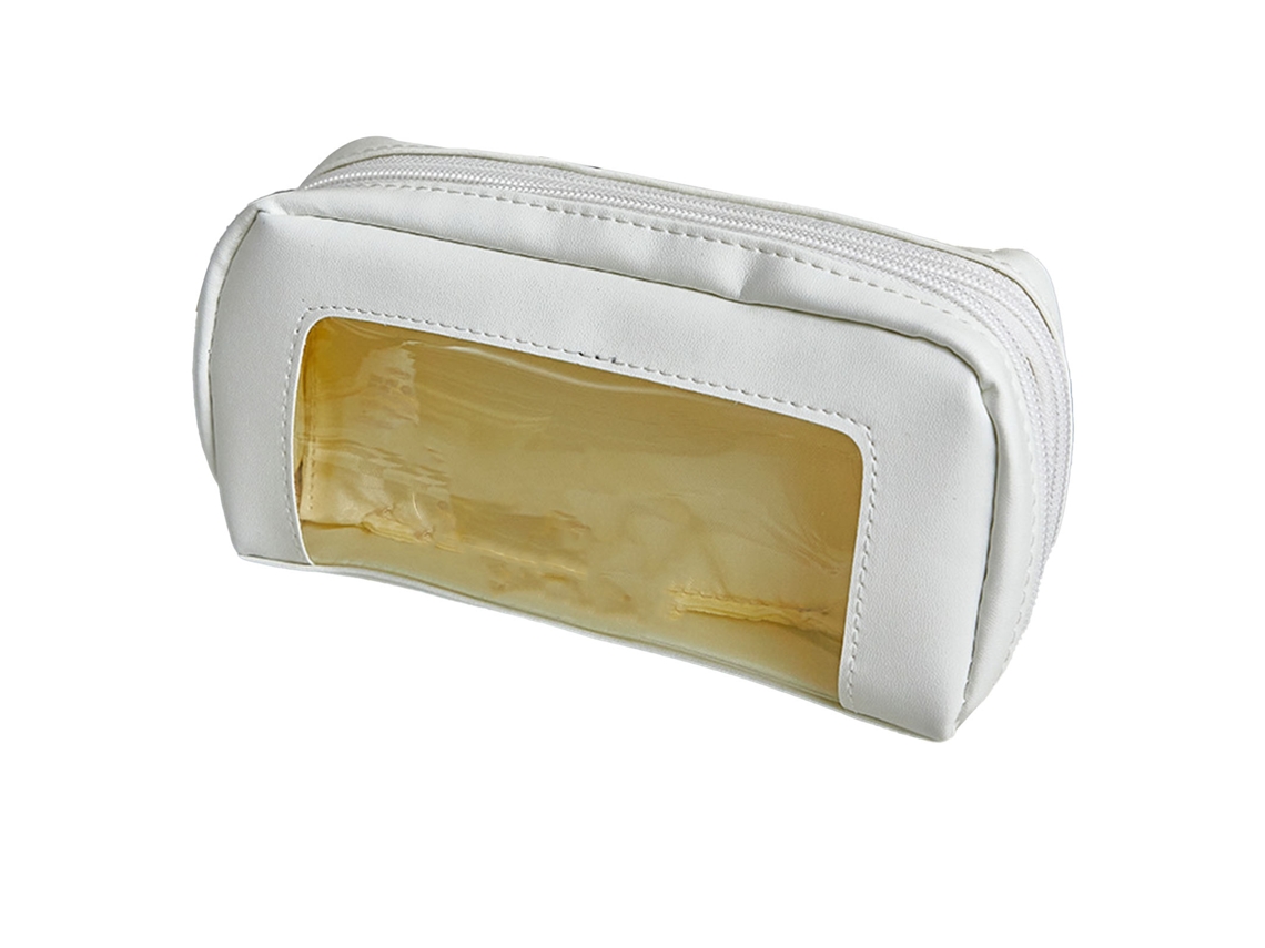 Estuche De Lápices Con Ventana Transparente Grande Capacidad Cuadros Animados Cute Para Colegio Oficina Blanco