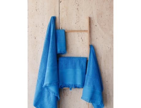 Toalha Jacquard Franjas Azul