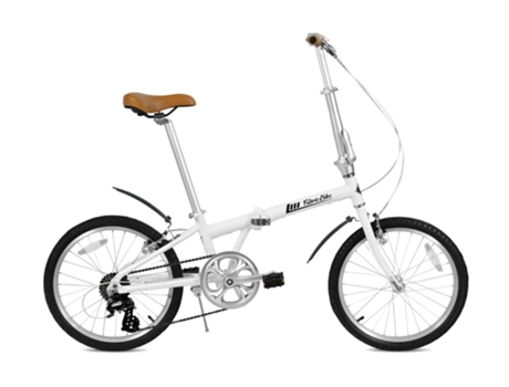 FABRICBIKE Folding Bicicleta Dobrável 20 Matte White 7V Guarda-Lamas