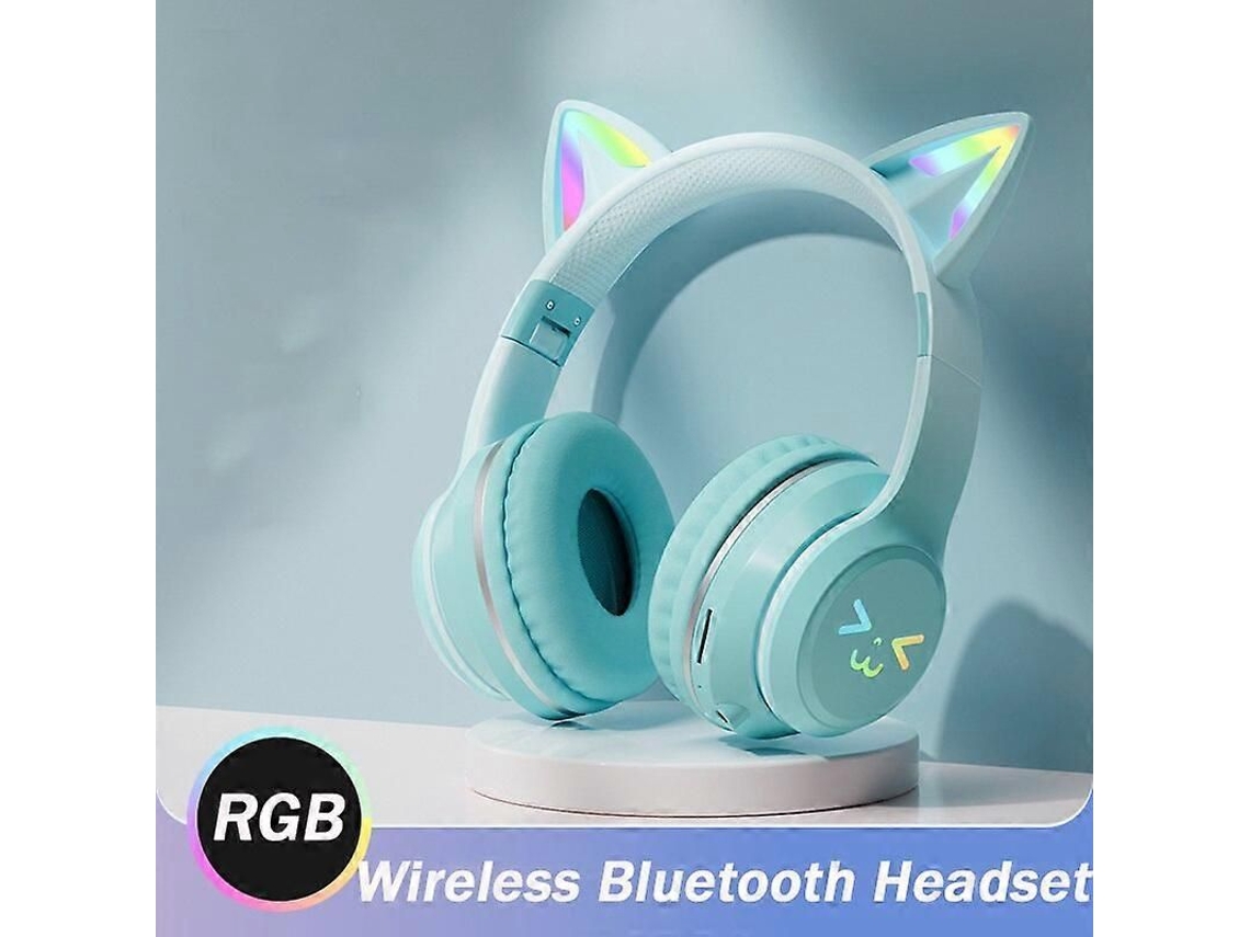 Fones De Ouvido Bluetooth Com Cores Em Degradê, Sem Fio, Com Microfone, Dobráveis, Som Hi-fi Para Jogos, Compatíveis Com Cartão Tf, Cancelamento