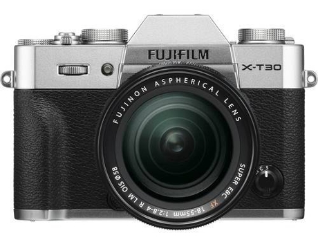 Máquina Fotográfica Mirrorless FUJIFILM X-T30+18-55 Prateado (26.1 MP - ISO: 80 - 51200)