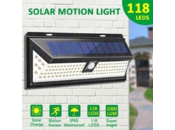 Luminária de Parede Solar Tempsa 118 Leds com Sensor, para Iluminação Externa de Jardins AQUAFORGE