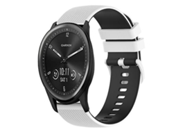 Lurelia Pulseira Garmin Vivomove Sport 20mm, De Silicone Xadrez Bicolor, Acabamento Moderno