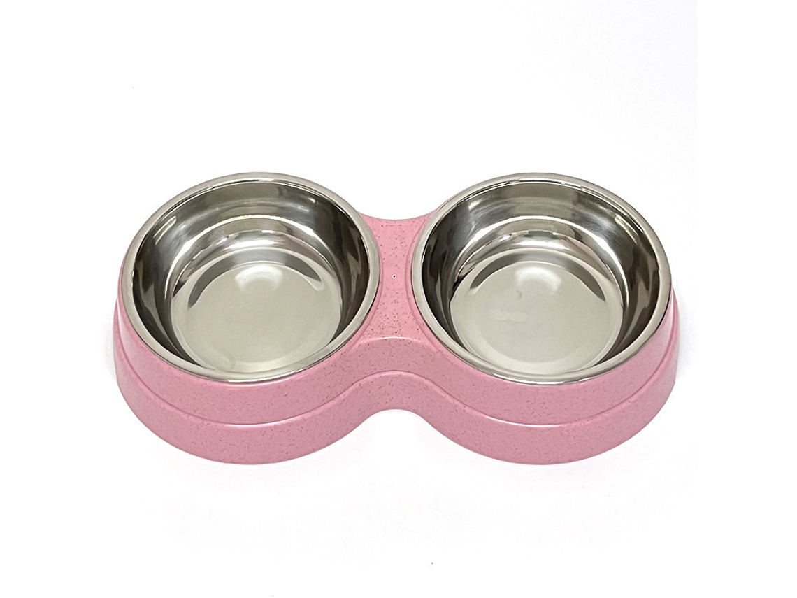 Tigela Dupla para Ração de Animais de Estimação, com Revestimento Interno em Aço Inoxidável, Anti tombamento para Cães e Gatos AQUAFORGE