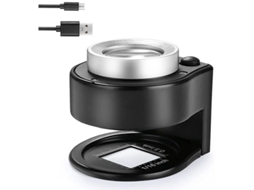 Lupa De Aumento 30x Com 6 Luzes Led, Lupa Portátil Recarregável De Metal Para Joalheiros, Lupa Com Luz. Aquaforge