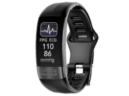 Pulseira inteligente com monitoramento de temperatura corporal, ECG, PPG e Ly Ebike Smart Watch (preto)