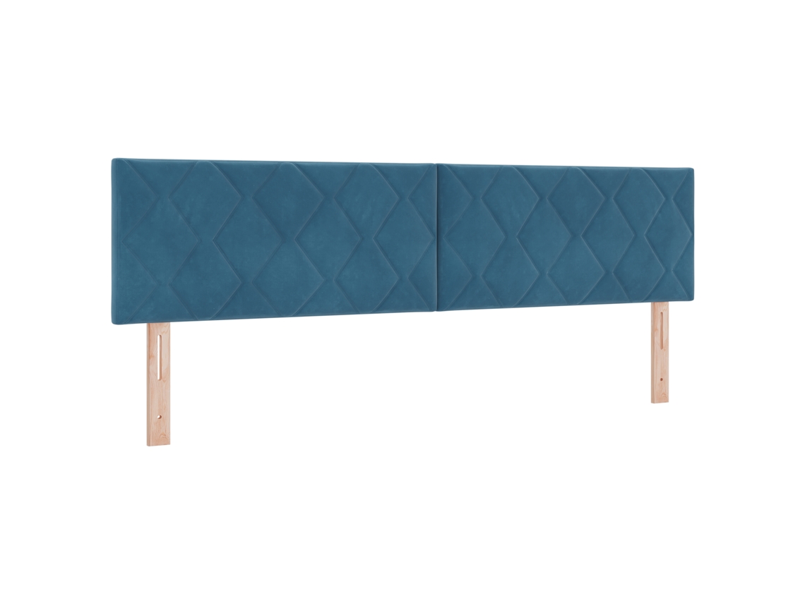 Conjunto 1 Cabeceira Estofada Vidaxl Azul Veludo (180 Cm)