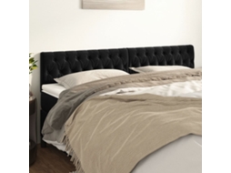 Cabecero de terciopelo de 2 piezas 100x7x78/88 cm negro