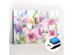 Quadro Magnético Flores Pintadas Para O Corredor Espelharte (90x60 Cm)