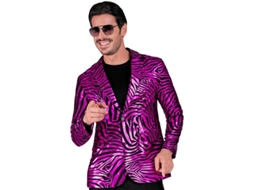 Fato de festa ou jaqueta roxa com estampa animal para homem
