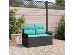 Vidaxl Sofá De Jardim Com Almofada 141 X 62 X 69 Cm Vime Pe