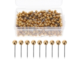 Conjunto De 300 Alfinetes Redondos Dourados Curados Para Mesa, Duráveis, Flexíveis E Leves, Ideais Para