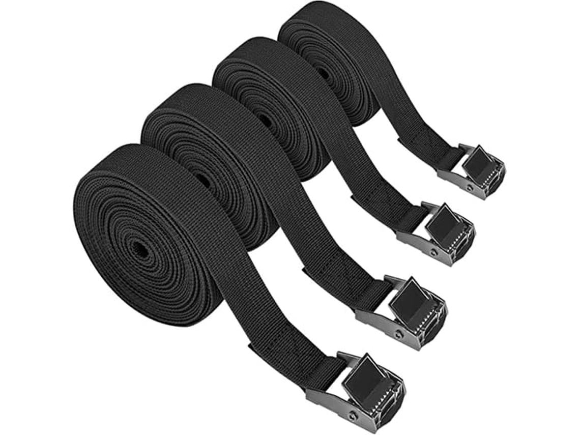 Conjunto De 4 Cintas Amarração Pretas 7 M