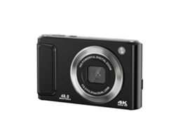 Câmera digital 4K para fotografia com lentes frontal e traseira, câmera de vlog de 48 MP com foco automático e flash Bestvite (preta)