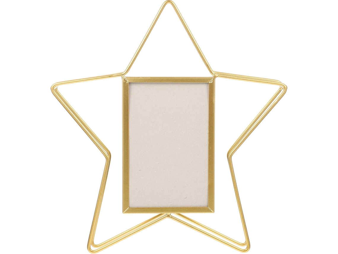 Porta Retratos Giratório Elegante Suporte Metal Dourado Decoração Parede Moderna Sofisticada Salas Estar GOKOCO