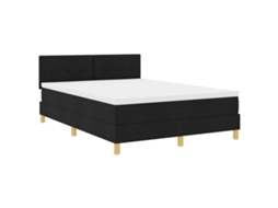Cama Box Spring com Fitas Led preto 140x190 cm