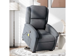 Vidaxl Poltrona Elevatória De Massagens Veludo Cinza-escuro