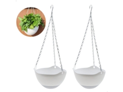 Vaso De Flores Suspenso Para Varanda Cesto Suspenso De Plástico Com Gancho De Corrente Decoração De Parede,interior,exterior Btforus