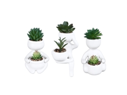 Peças Vasos Cerâmica Succulentas Decorativas Simuladas