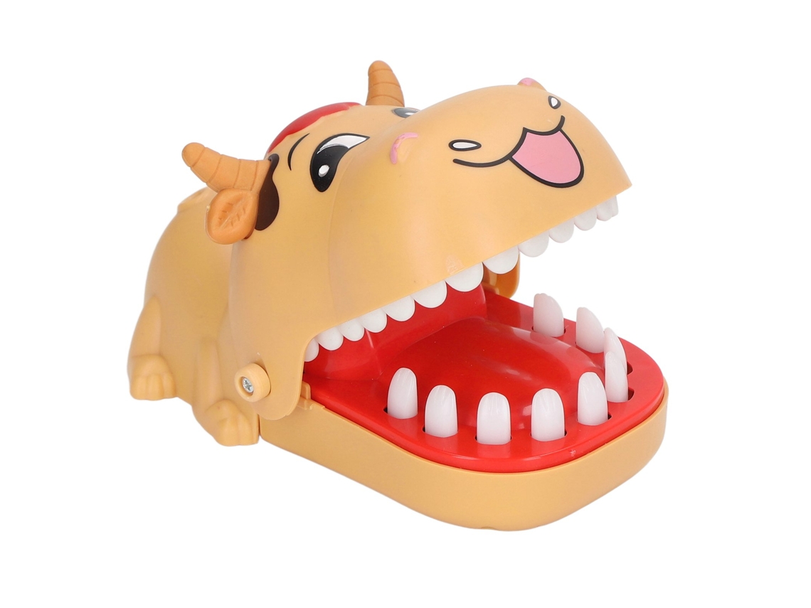 Mali jogo de Dentes de Vaca Push Down Interativo Brinquedo Morder Dedo Laranja para Festas Infantis