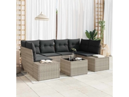 Vidaxl Conjunto De Sofá De Jardim 8 Unid. Cinza Claro E Cinza Escuro