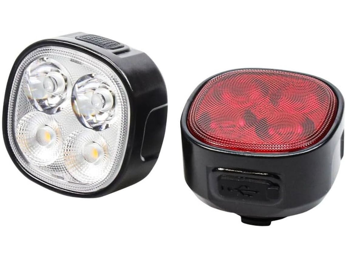 Conjunto De Luzes Bicicleta Recarregáveis Via Usb Com Farol E