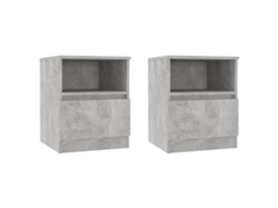 Conjunto de Mesa Cabeceira 2 Peças Derivado da Madeira Cinza Cimento MAISON EXCLUSIVE