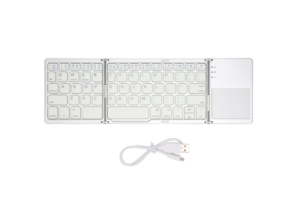 Teclado 63 Bluetooth Dobrável Touchpad Compatível Com Windows, Ios, Android, Compacto